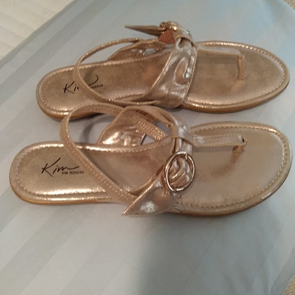 Kim Rogers Shoes - Kim Rogers Amy Slingback Thong Metallic Sandals 8M